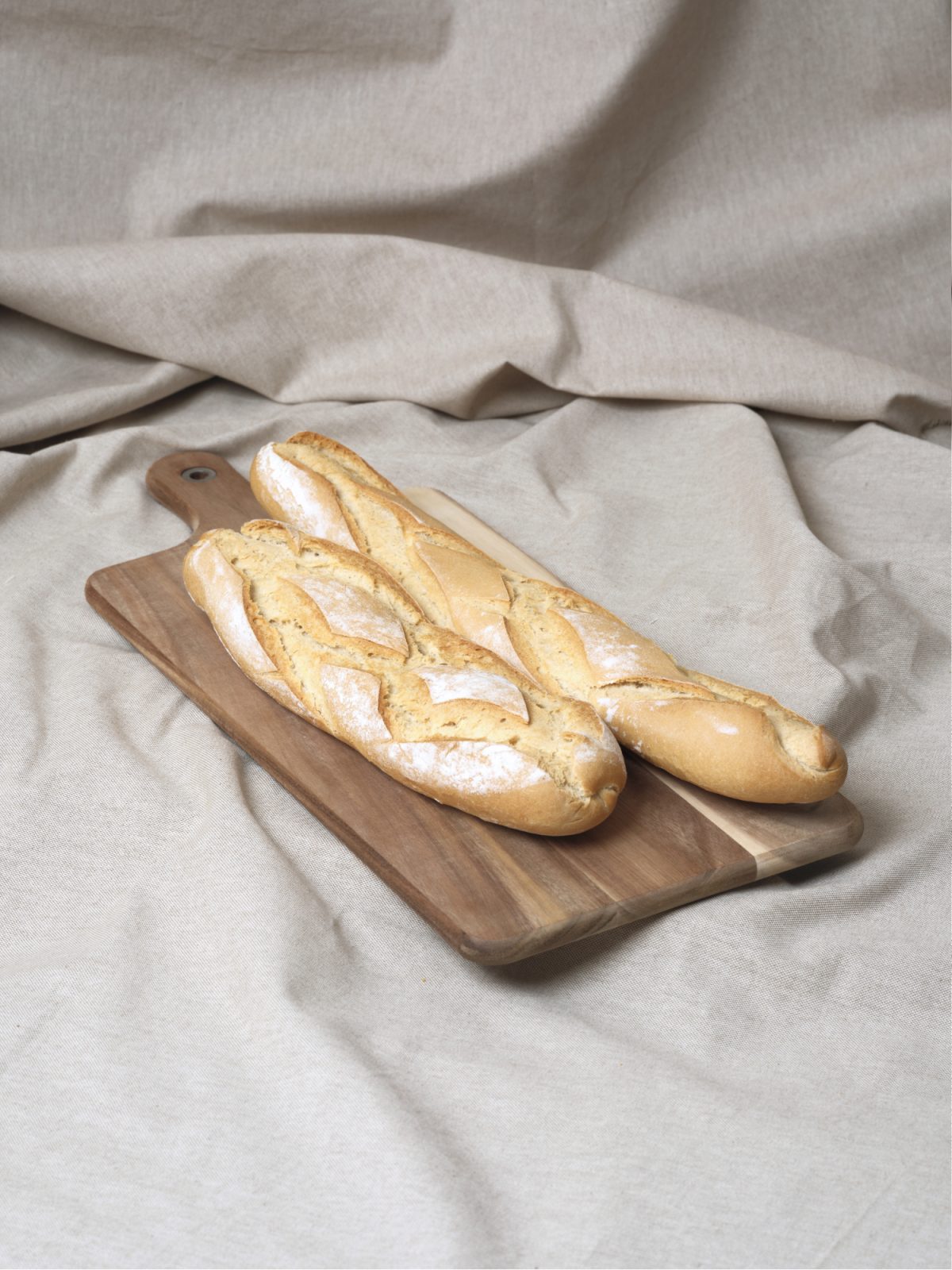 Barra de pan casero de bacalao